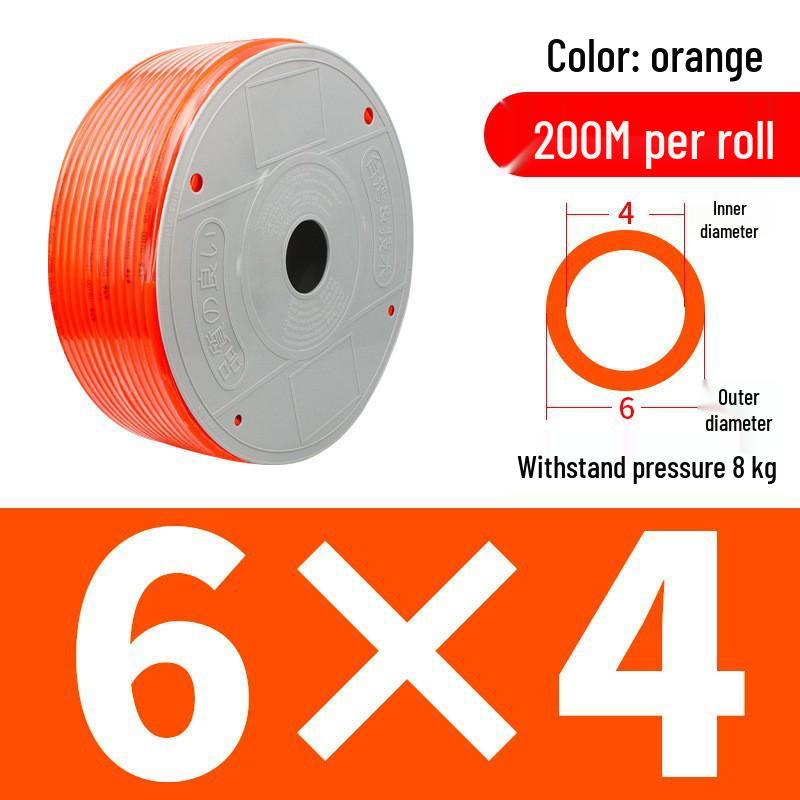 Pressure-Resistant Explosion-Proof PU Air Hose - Flexible, High-Pressure Air Pump Compressor Hose, Transparent Pneumatic, 6MM/12MM.