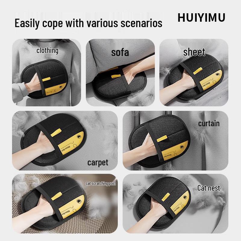 Pet Hair & Dust Removal Glove with Double-Sided Bristles for Sofa & Clothes
