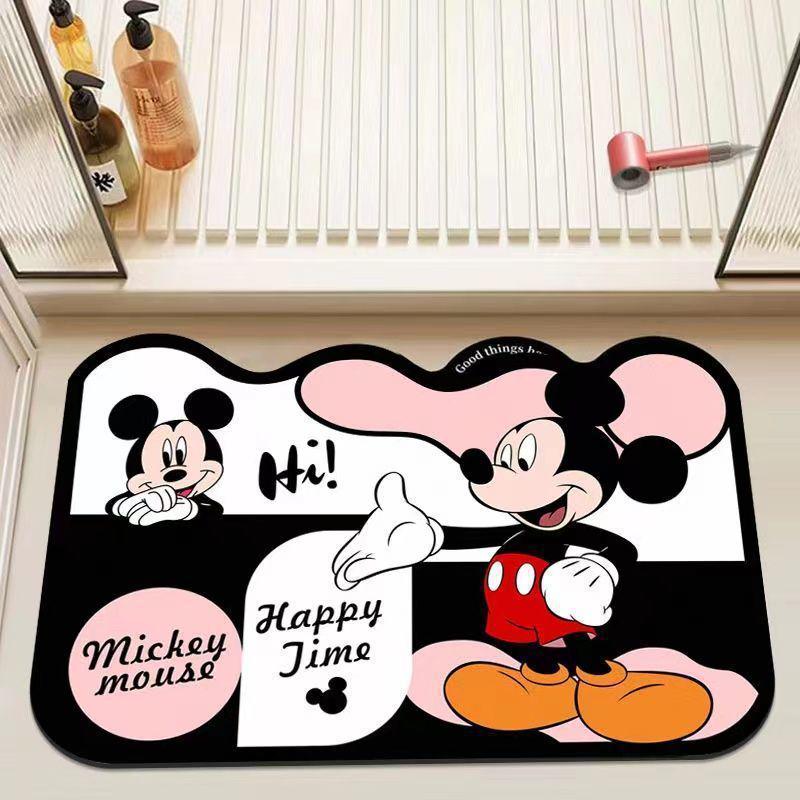 Mata łazienkowa z ziemią okrzemkową Myszki Miki, szybkoschnąca, antypoślizgowa