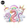 Unicorn Birthday Party Supplies Tableware Plates Cups Napkins Tablecloth Banner Foil Balloons Pastel Rainbow Baby Shower Decor