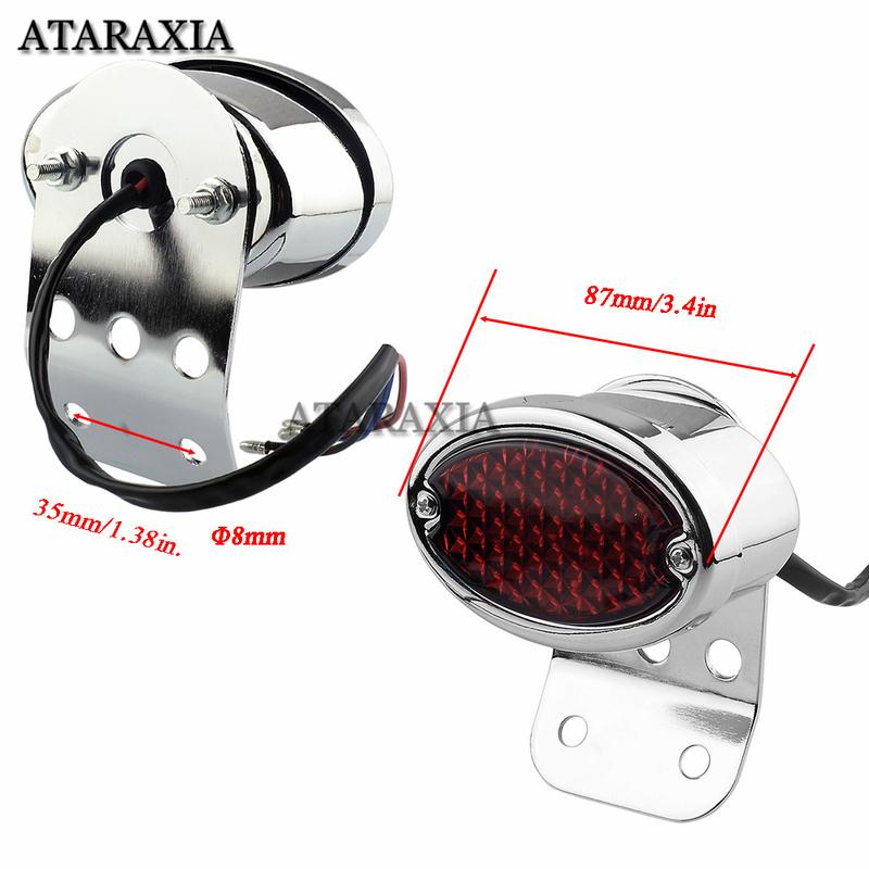 Retro LED Tail Light License Plate Lights Bracket For Harley Brake Stop Lights For Chopper Bobber Taillight Cat Eye Rear Lamp