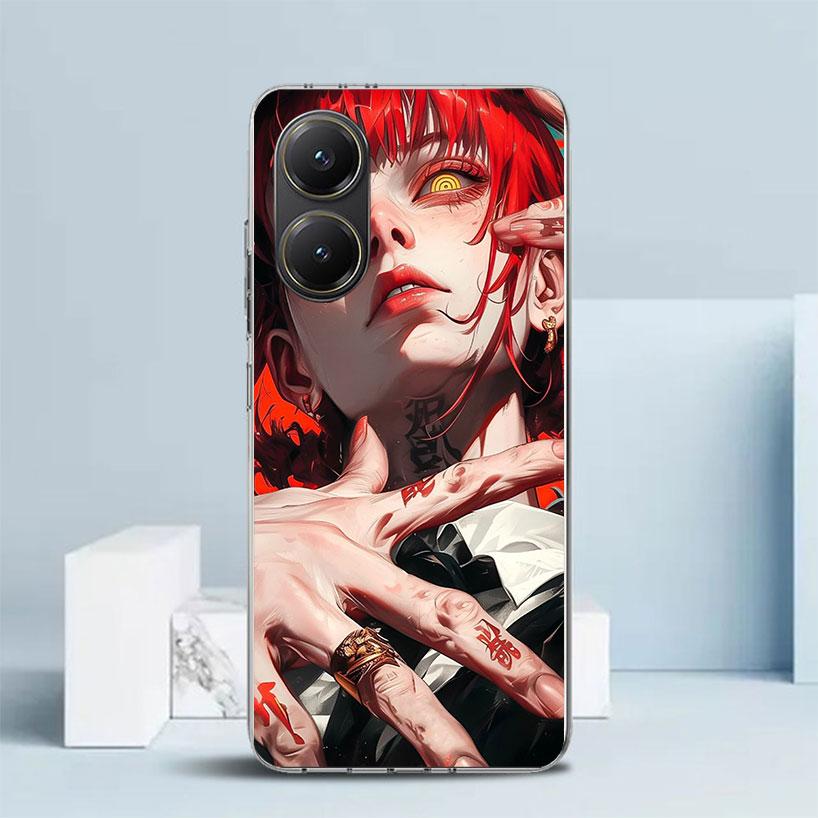C-Chainsaw Mans Makima Phone Case For Xiaomi Poco F7 Ultra X5 X6 X7 Pro M7 Redmi 15C 15 13C 13 12C 12 10C 10 10A 9 9C 9A 9T Cove