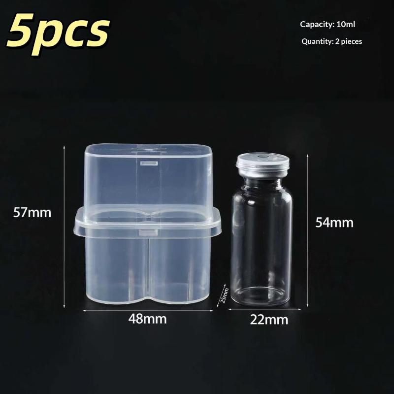 5 Stück 10 ml 2/10-Schlitz-Vial-Aufbewahrungsbox Stapelbare Kunststoff-Mikroröhrchen-Aufbewahrungsbox Klare Gefrierbox Kühlungs-Organizer