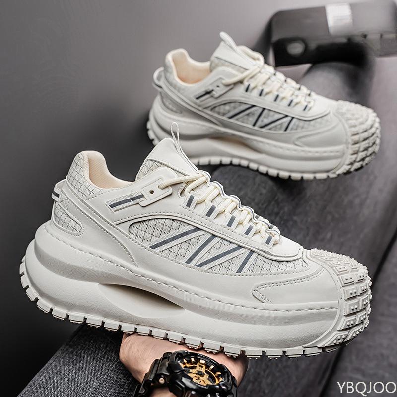Spring and Autumn Fashion Trends Versatile Men's Sports and Leisure Shoes Thick Soled Height Increasing Breathable Men's Shoes