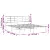 VidaXL Metal Bed Frames with Headboard, Double Bed with Slat Base, Adult Bed with Footboard, Bedroom Furniture, 355615