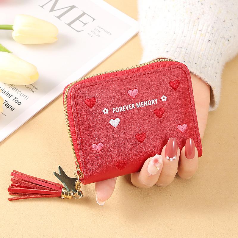 Women's Wallet Women's Short Zipper Card Position Wallet Japanese and Korean Change Bag Multifunctional Folding Wallet Small Wallet