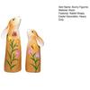 1 Pair Easter Bunny Figurine Carving Flower Butterfly Ladybird Rabbit Statue Animal Sculpture Holiday Party