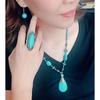 Turquoise Jewelry Sets Turquoise Necklaces Turquoise Pendant Necklace Earrings Ring Set Vintage Style Turquoise Material