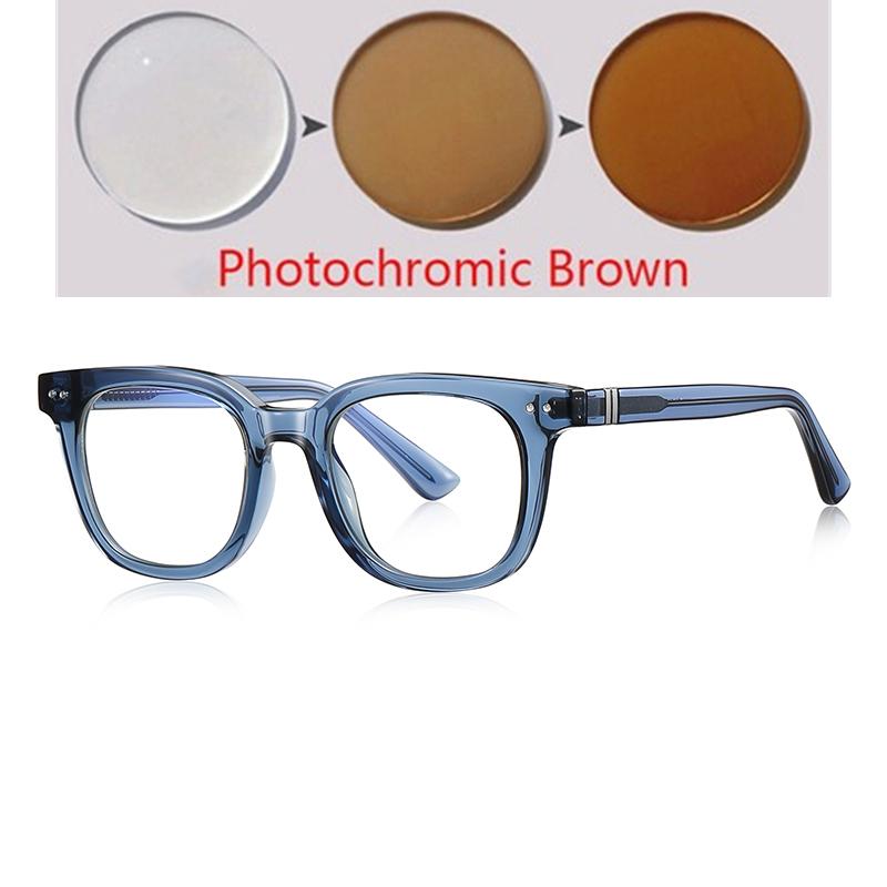 Transparent Blue Frame Square Short-Sight Prescription Glasses For The Nearsighted  Myopia Eyeglasses  0 -0.5 -0.75 To -6.0