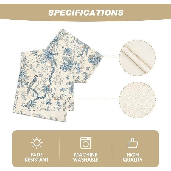 Artoid Mode Peacock Flower Chinoiserie Pompon Fall Table Runner, Seasonal Modern Kitchen Dining Table Decoration for Home Party Decor 13x48 Inch