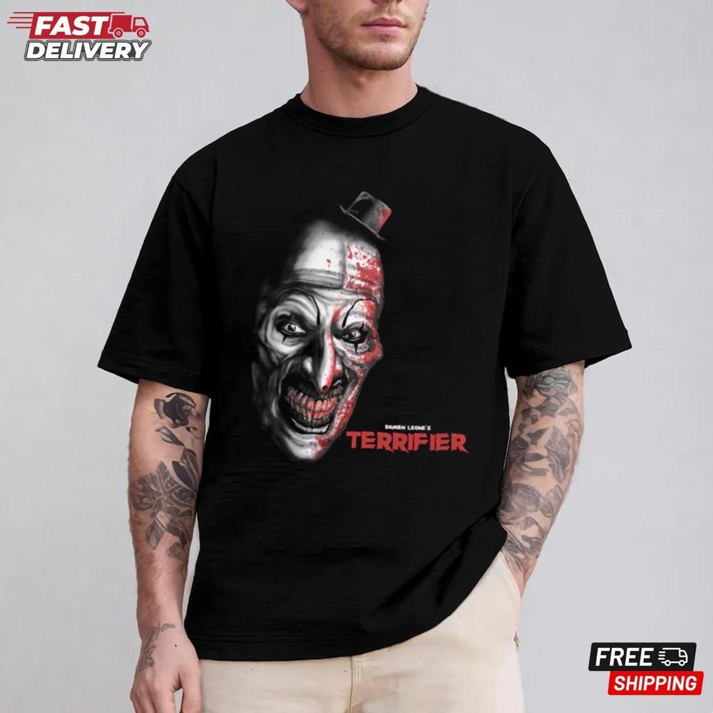 Halloween Horror Nights 2025 Terrifier Damien Leone s T-Shirt, Halloween Gift Unisex T-Shirt S