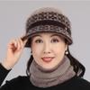 In The Elderly Hat Female Winter Old Man Fleece Warm Hat Knitted Rabbit Wool Hat