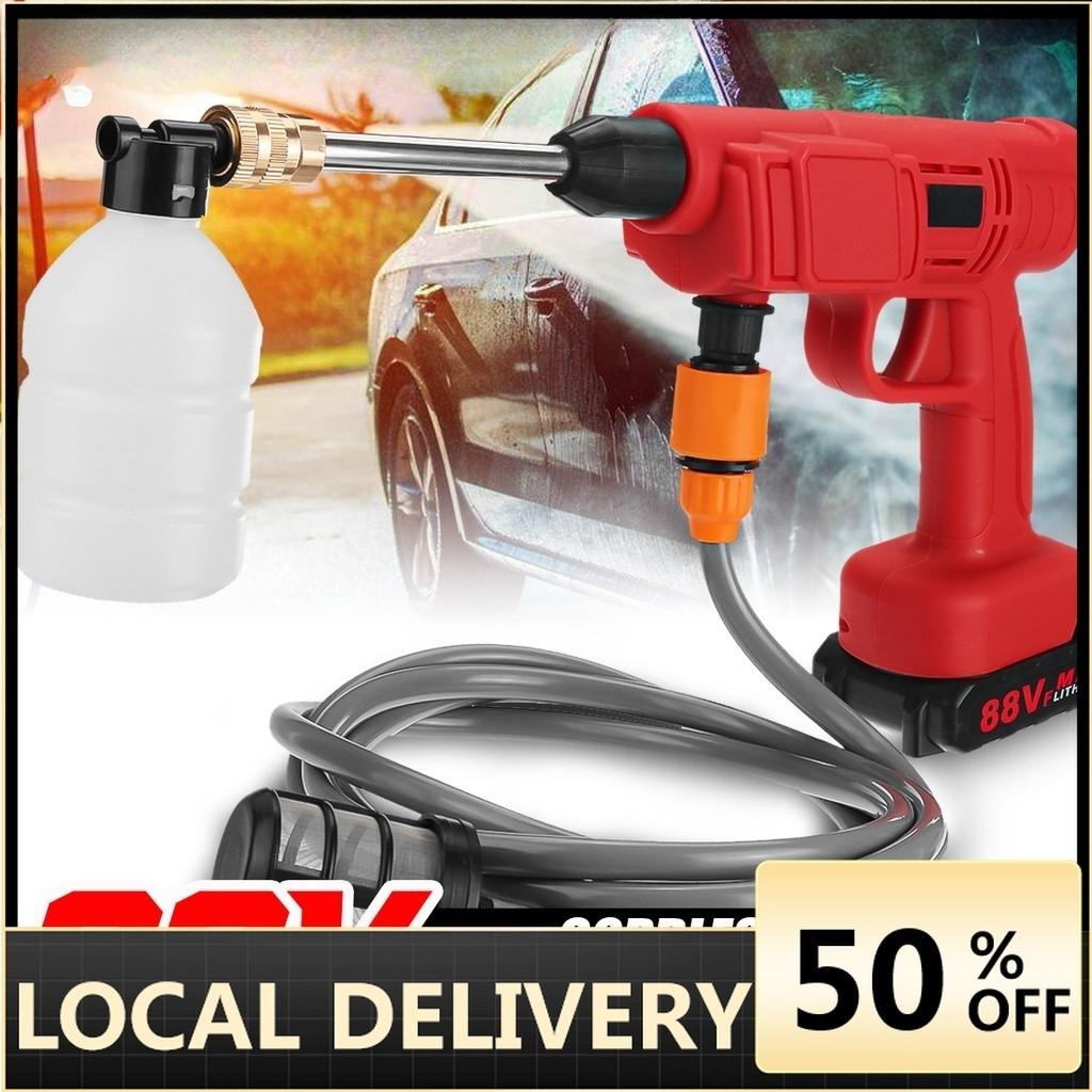 88VF 1000W Cordless Water Jet Car Washer Portable High Pressure Water Spray Gun Foam Water Nozzle Cleaning Machine
