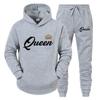 Men's and women's sportswear sets, hooded sweatshirts and pants, king and queen printed streetwear
