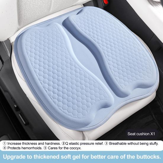 Gel Car Seat Cushion, Breathable Cooling Seat Cushions for Cars, Non-Slip & Comfortable Automotive Front Seats Cushion Pad for Driver, Chair
