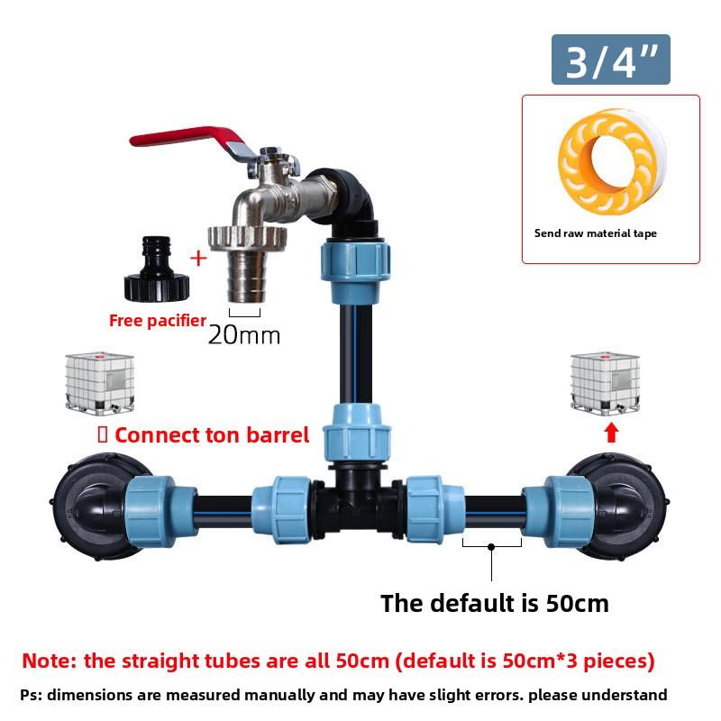 IBC Adapter Connection Kit 3/4 "Outlet Faucet For Tank Container Rainwater Tank IBC Gooseneck Outlet Tap