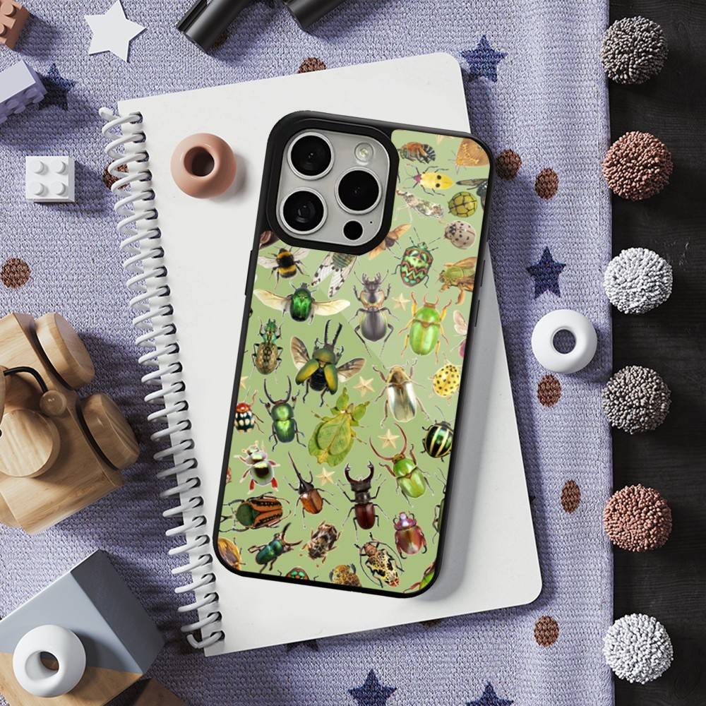 Biology Art Bugs And Insects For iPhone 15,Mini,13,Max,11,16,17,14,Plus,12,Pro,For Magsafe,Magnetic Wireless Charging Case