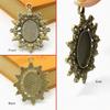 10Pcs 2 Colors Oval Flower Style Cameo Cabochon Base Setting Jewelry Findings Inner Size 13X18Mm