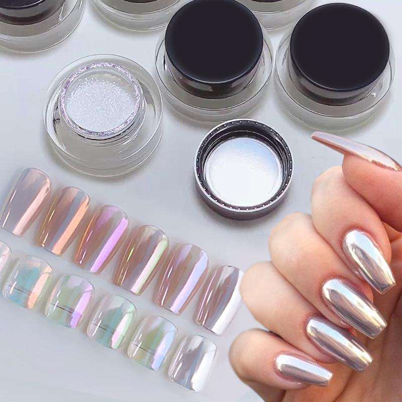 Aurora Moonlight Chrome Nail Powder High-Gloss Mirror Fine Glitter Pigment Manicure Aurora Pearl Rubbing Dust Chrome Nails