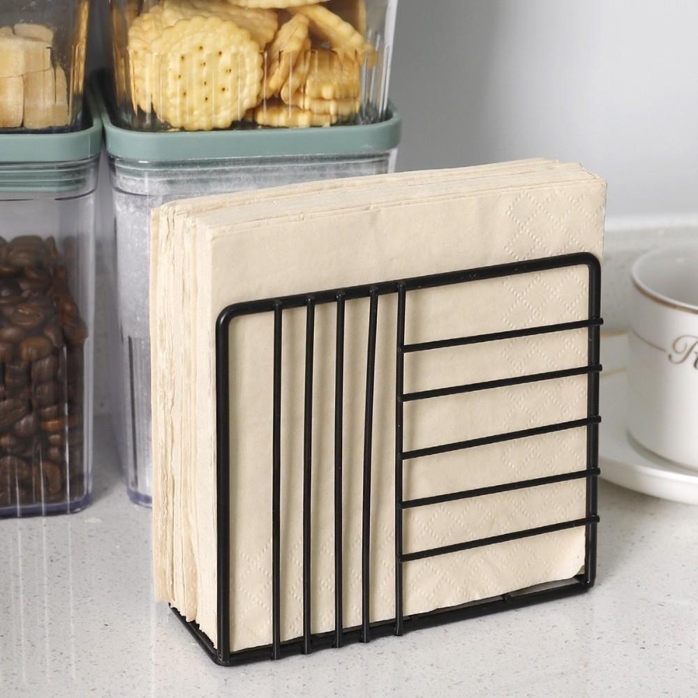 Stable Iron Napkin Holder Stainless Steel Countertop Napkin Organizer Table Decoration