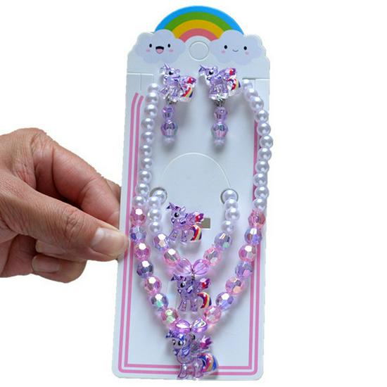 Frozen Princess Kids' Necklace & Bracelet Gift Set for Christmas or Birthday