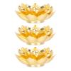 3 pcs Incense Burner Holder Lotus Shape Brass Resin Charcoal Discs Catcher For Stick Cone Home Fragrance Outdoor Indoor Use