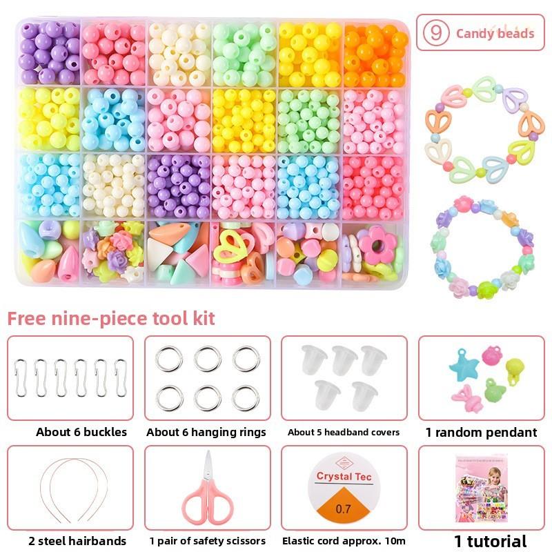 Children Bead Crafting Set Colorful Plastic Materials Handmade Accessories Gift