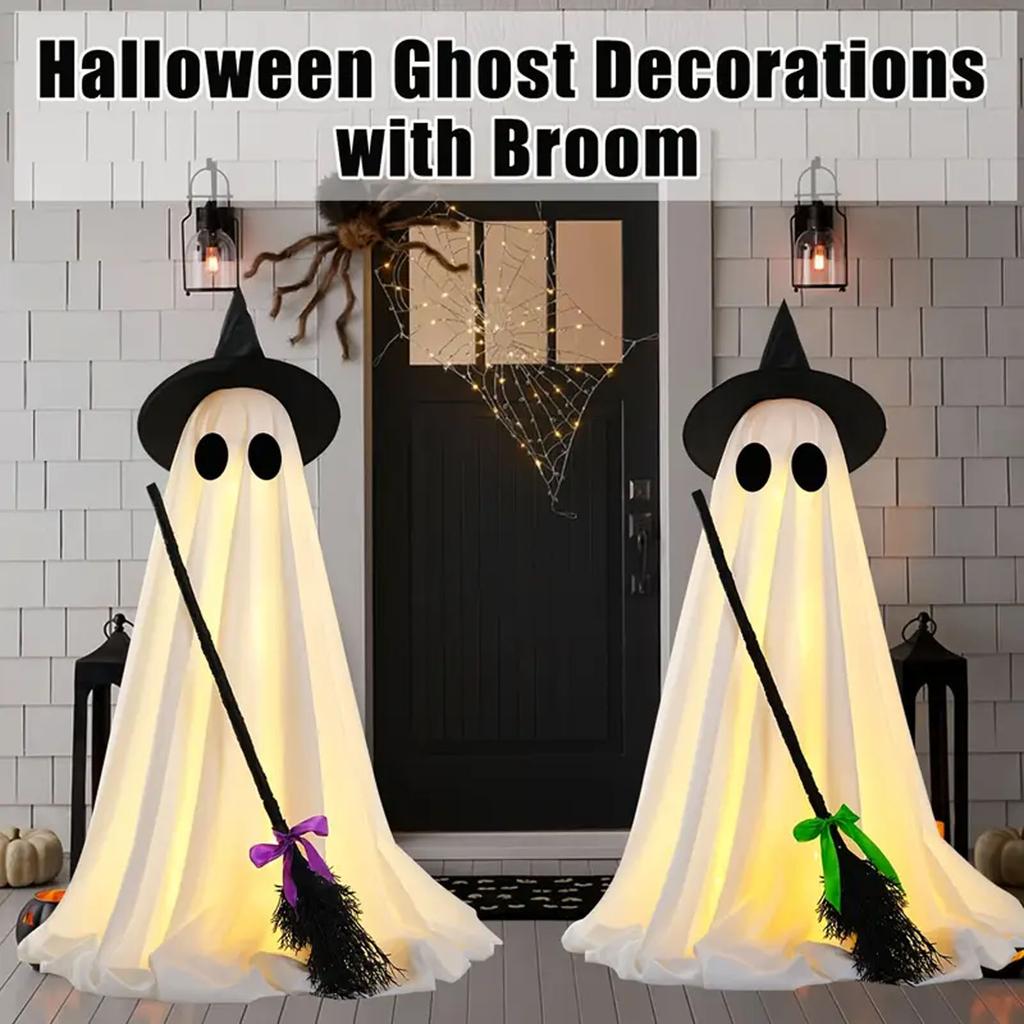 Halloween Glowing Decoration with Witch, Light for Outdoor Yard Garden Party Ornaments