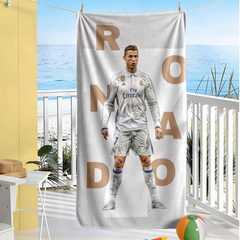 Ronaldo's Electric Celebration Beach Towel Super Soft & Absorbent Comfortable Lightweight Suitable for Swimming, Gym, Camping, Yoga Vacation