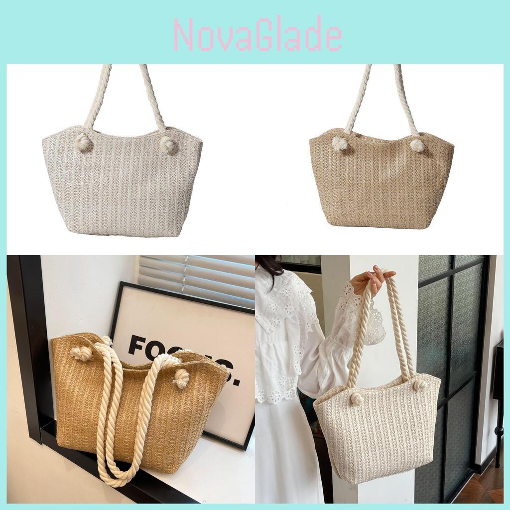 Stylish Vintage Woven Tote Bag For Women Perfect For Outdoor Beach Vacations