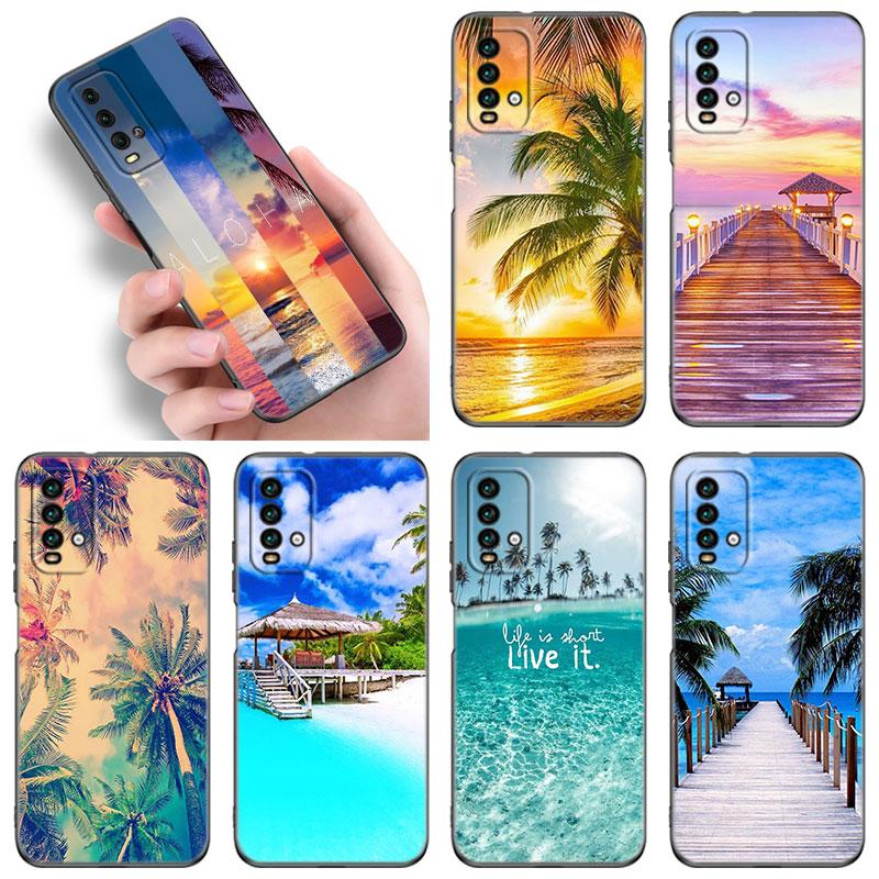 

Чехол для телефона с летним пляжем, закатом и морем для Xiaomi Redmi Note 5 6 9T K20 K40 K50 Pro 7A 8A 9A 9C 9i 10A 10C A1 S2, черный чехол из ТПУ Redmi Note 5(Pro)