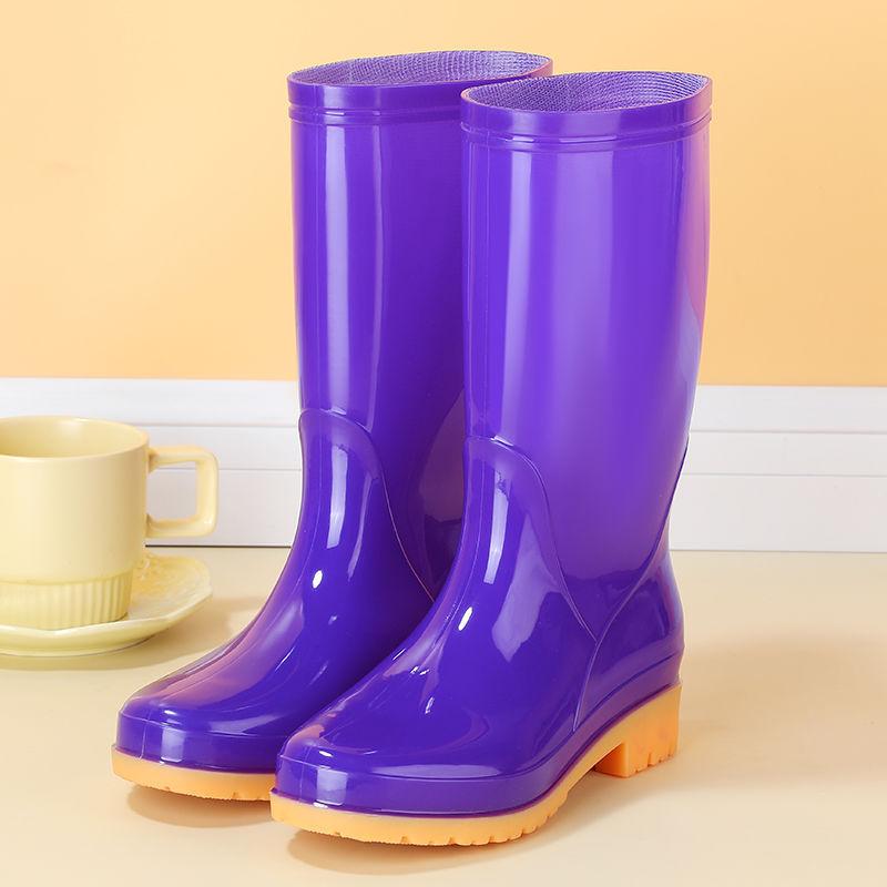 Dámské fleecem podšité protiskluzové nepromokavé gumové holínky s vysokým svrškem