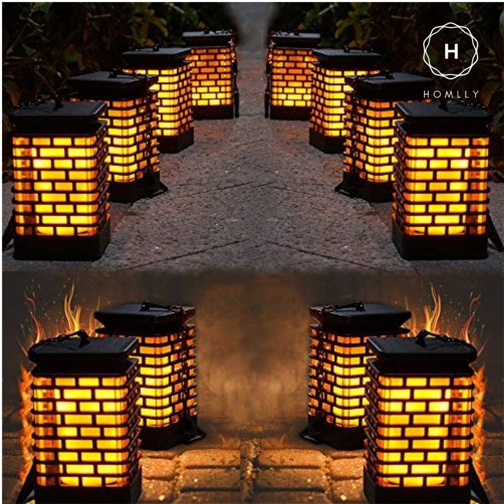 HOMLLY Outdoor Solar Lantern Lamp (Real Flame Mode)