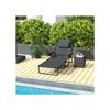 Chaise longue de jardin - MUVOE - Dossier réglable - Pliable - Résistante aux intempéries - 120 kg