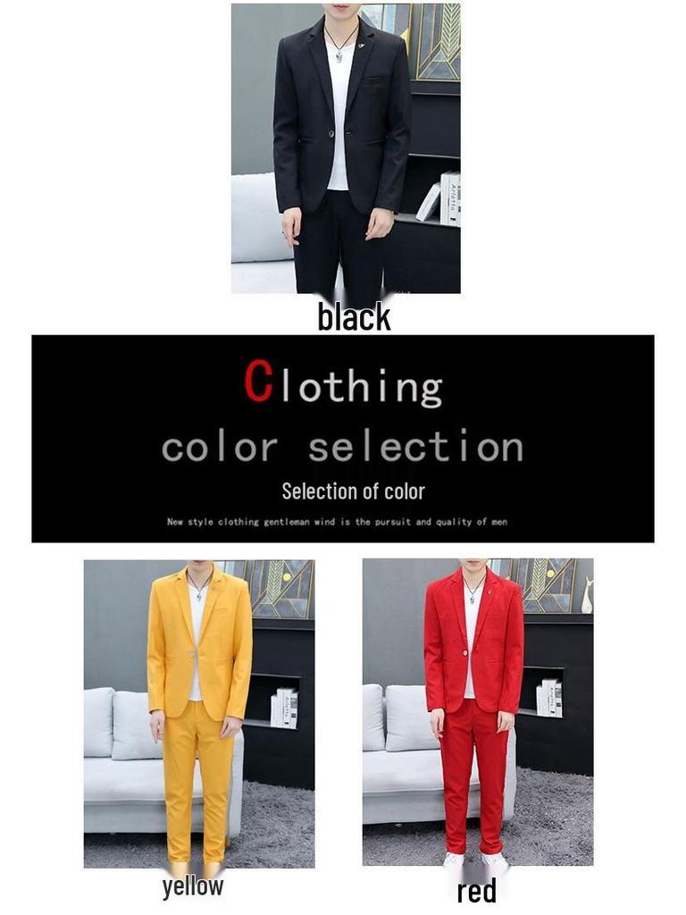 Ensemble Blazer Business Décontracté Coupe Slim pour Homme Style Coréen pour le Printemps et l'Automne