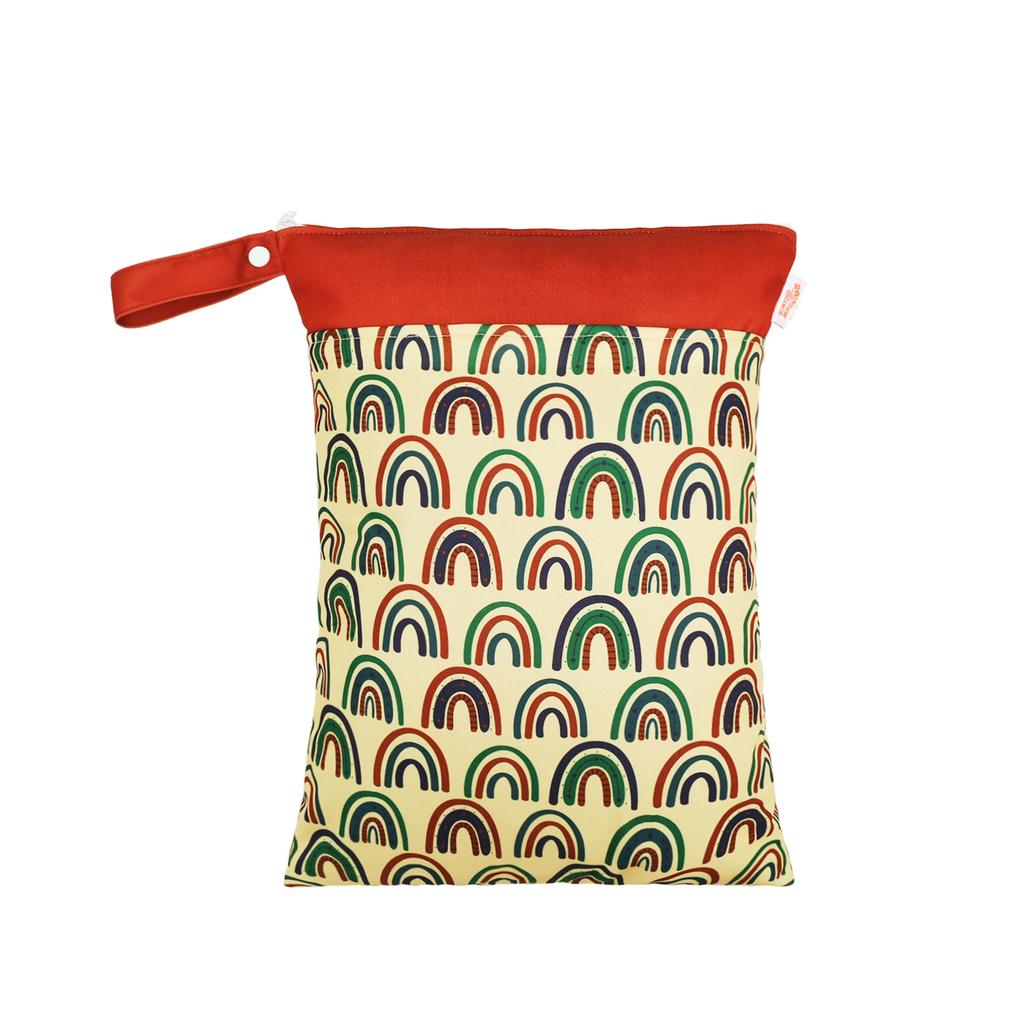 Waterproof Reusable Cloth Bag with Zipper Pocket and Handle - Fashionable Sun Burst Design, Suitable for Beaches, Swimming Pools, Gyms, Yoga