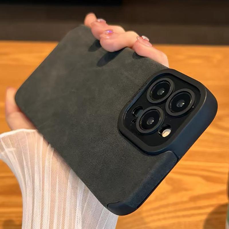 

Роскошный кожаный защитный чехол для объектива камеры, мягкий чехол для телефона iPhone 15, 14, 13, 12, 11 Pro Max 15 Plus, противоударный защитный чехол для объектива