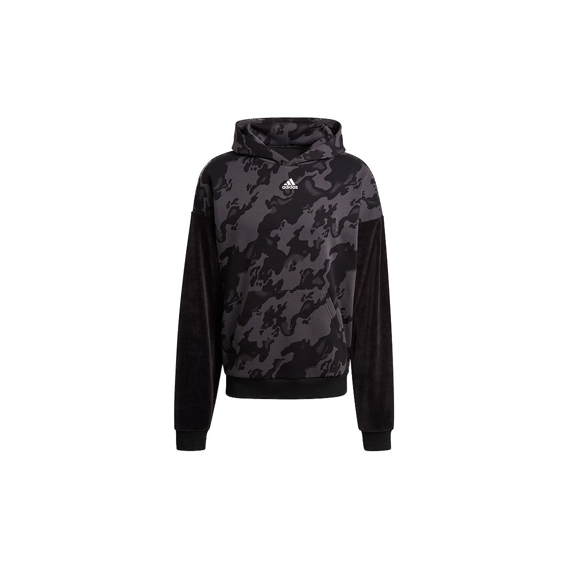 

adidas Men s Velour AOP Camo Hoodie Black H25088 XL