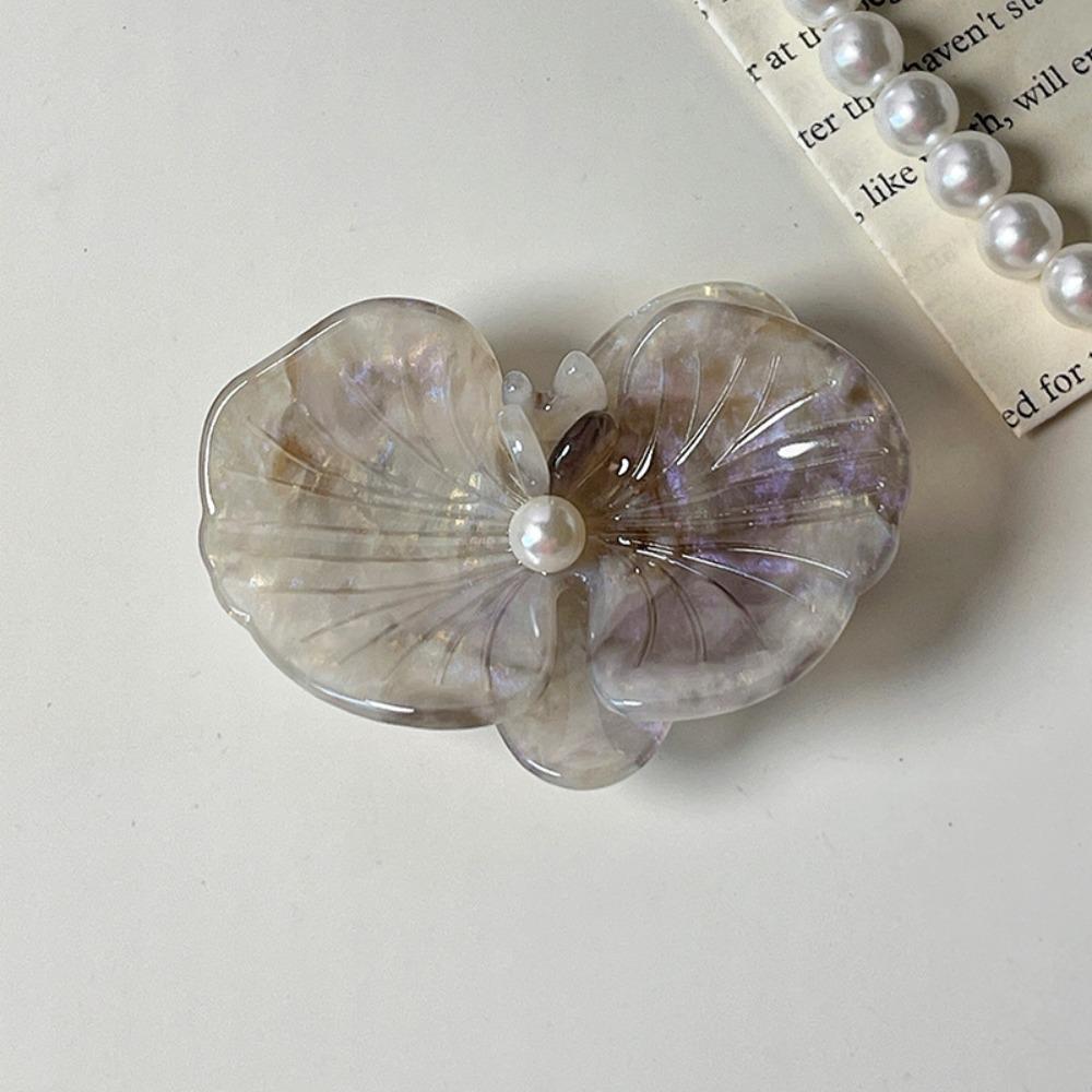 Side Clip Acetic Acid Hairpin Floral Korean Style Flower Duckbill Clip Butterfly Orchid Hair Accessories Fresh Barrettes