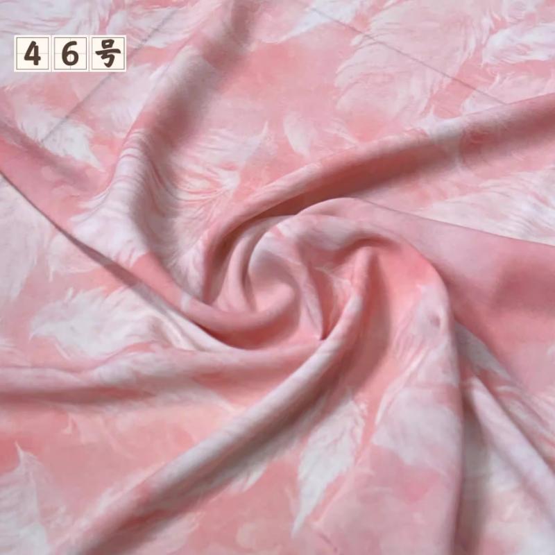 100x150cm Floral Printed Style Fabric Summer Silk Chiffon Fabric for Diy Sewing Soft Comfortable Dress Shirt Pajamas Pants