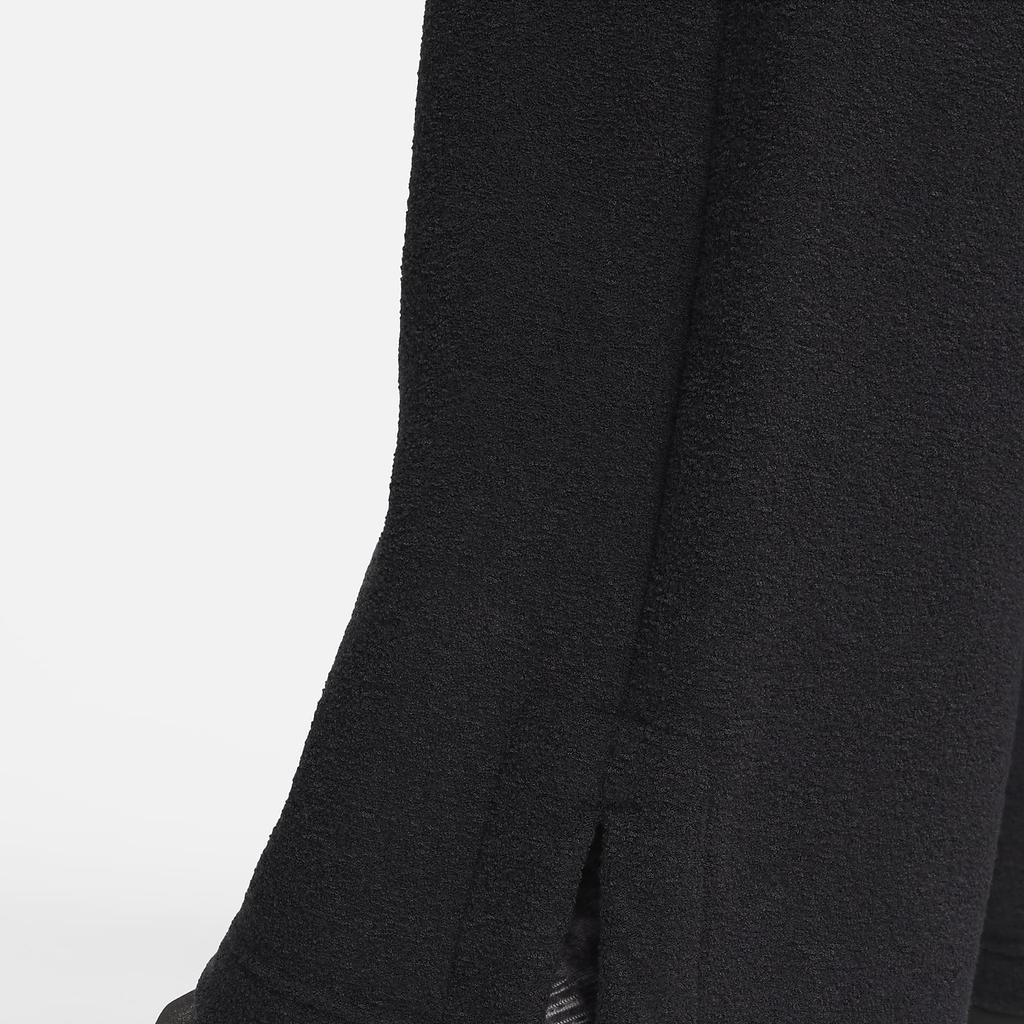 Nike Sportswear Phoenix Plush Solid Logo High Waist Wide Leg Fleece Knit Sweatpants Women Bottoms Black FN3622-010