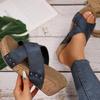 Damen Sandalen mit gekreuzten Riemen, Plateau, offenem Zeh, klobige Sommerschuhe