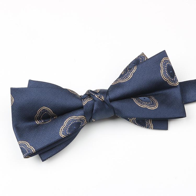 Business Bow Tie Men'S Shirt Suit Gentleman Pattern High-End Wedding Hosting Banquet Bow