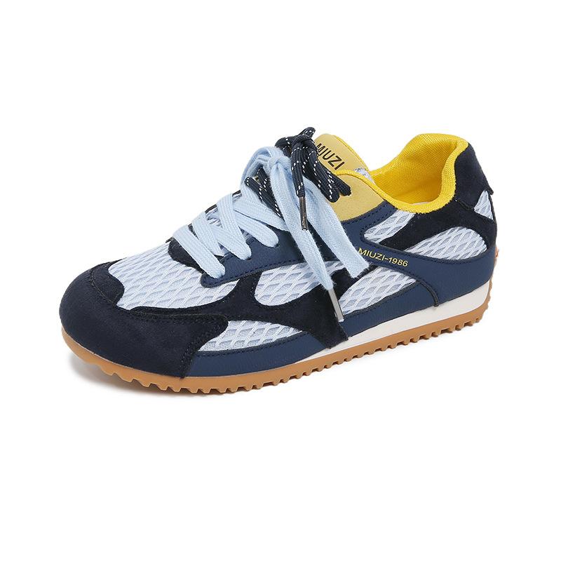 

2025 лето новая сетка модные дышащие спортивные кроссовки для моральной подготовки женские легкие повседневные папины кроссовки уличные кроссовки Форрест Гамп 40 синий