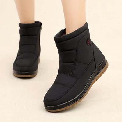 Stivali da Neve Impermeabili da Donna Scarpe Invernali Peluche Morbido Caldo per Inverno Freddo Stivaletti alla Caviglia da Donna Scarpe di Cotone Antiscivolo Taglia Plus 42 Nero Rosso
