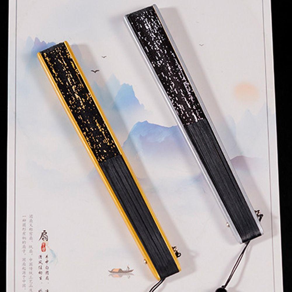 Gold Silver Handheld Bamboo Fan Chinese Style Cool Fan Creative Dance Fan Performances Party