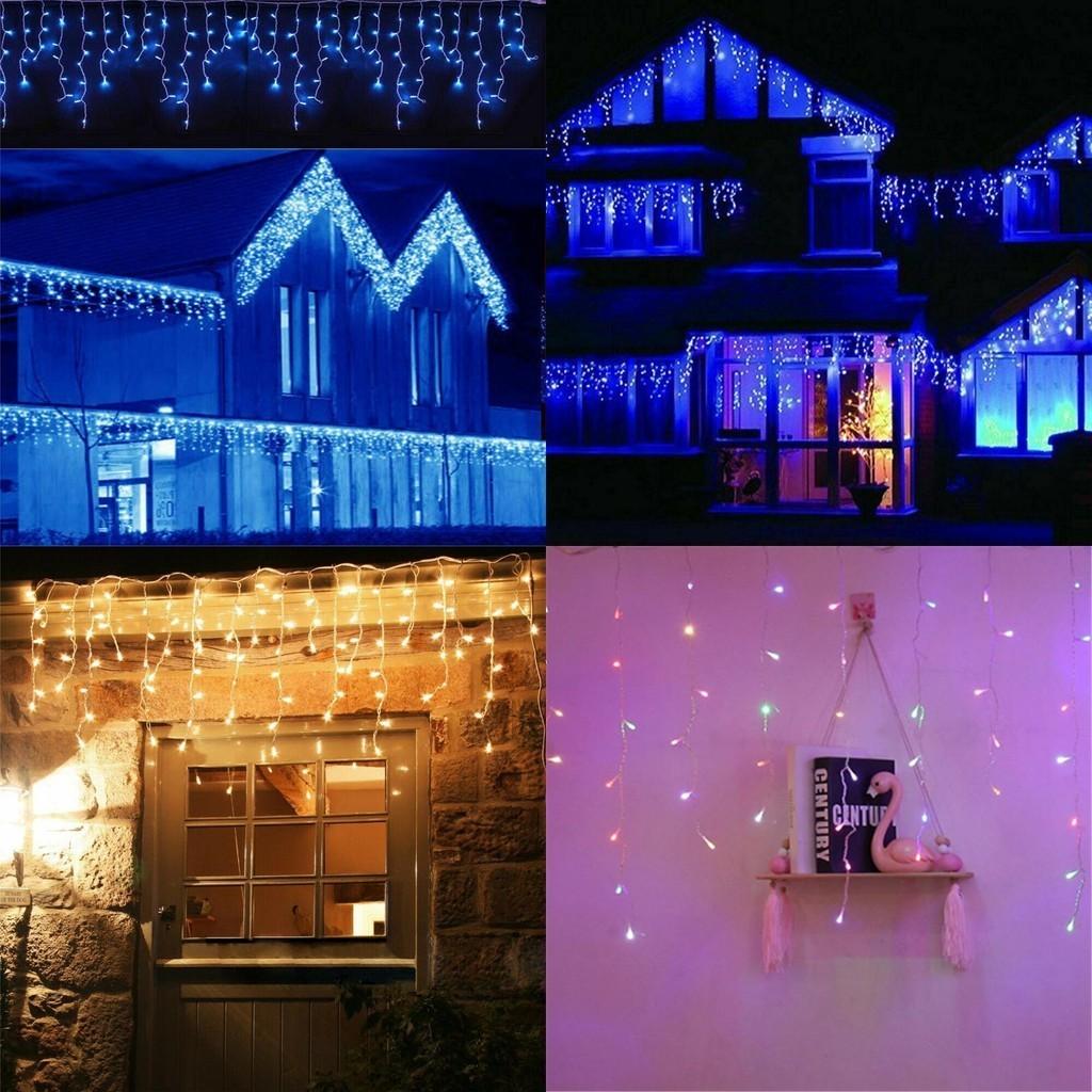 Long 13-130ft Curtain Icicle Lights Led Fairy Christmas Indoor Outdoor Wedding Party