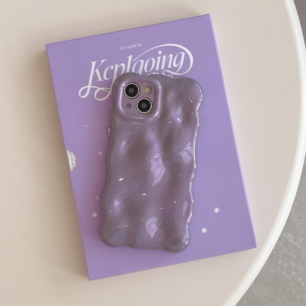 Gentle Purple Wave Anti-drop, Suitable for iPhone16Pro Max Mobile Phone Case, Apple 17 New 15/14.