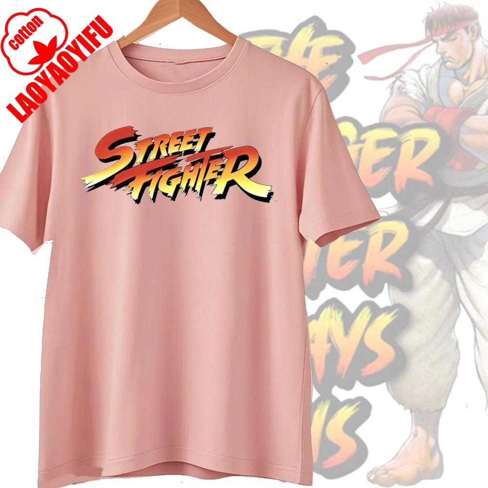 Street Fighter Chun-Li Ryu Printed Y2K New Couple Cotton T-Shirts Men Women Streetwear Casual Harajuku Retro Unisex Tee Top