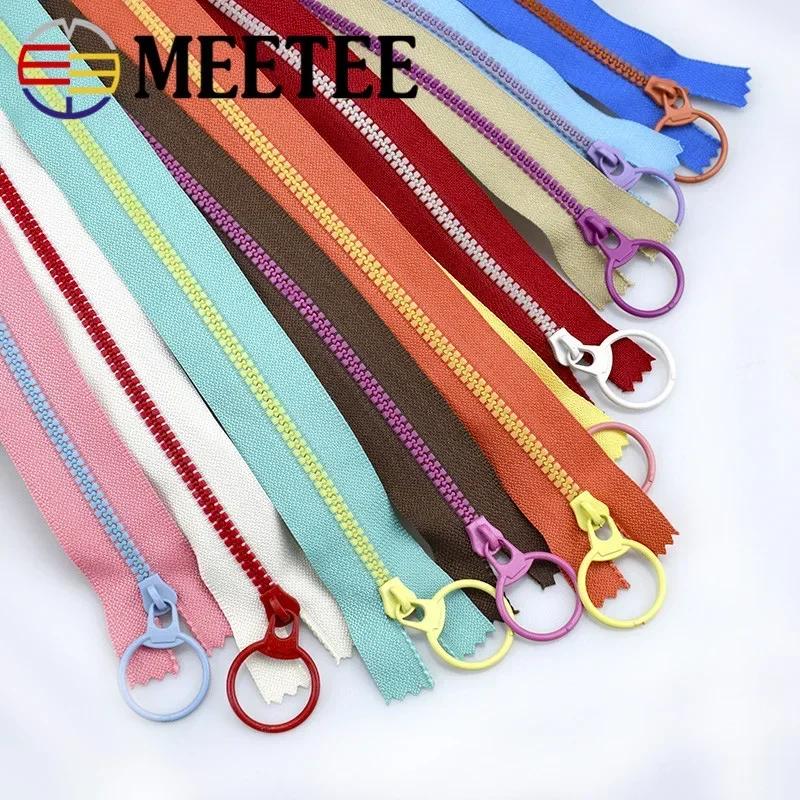 5/10Pcs Meetee 15-40cm 3# Close-end Resin Zippers Decorative Zips for Bag Pocket Zip Repair Kit DIY Garment Sewing Accessories